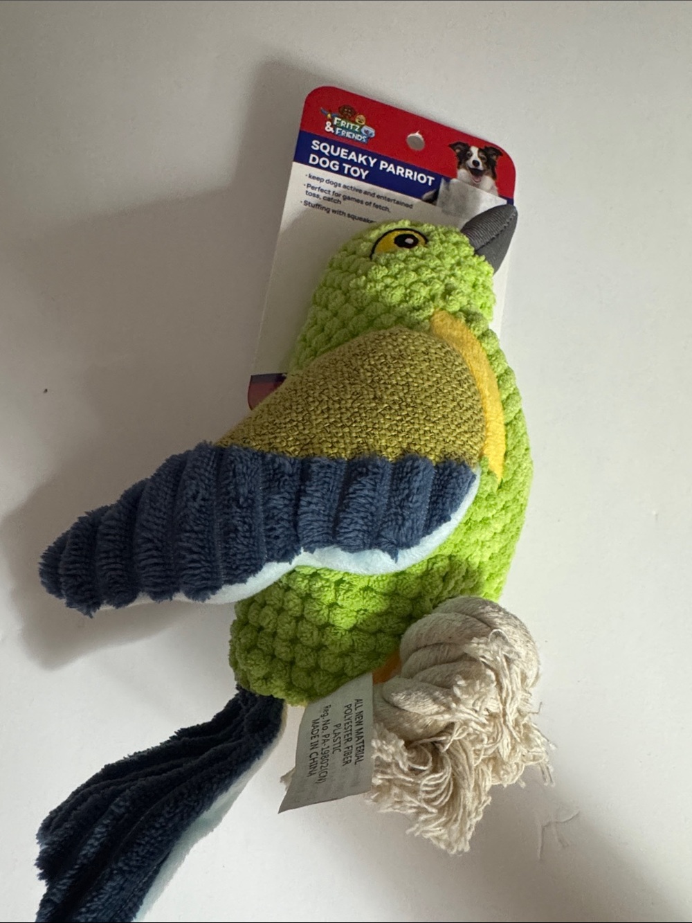 Fritz & Friends 14”  Bird Dog  Toy Clinker & Squeaker  for Dogs Brand New